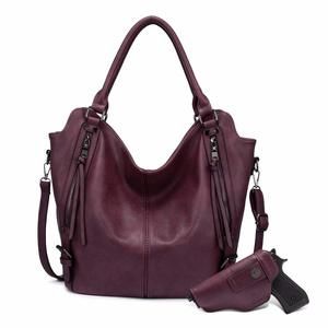 Concealed Carry Hobo Purse Faux Leather Crossbody Shoulder Bags -_-